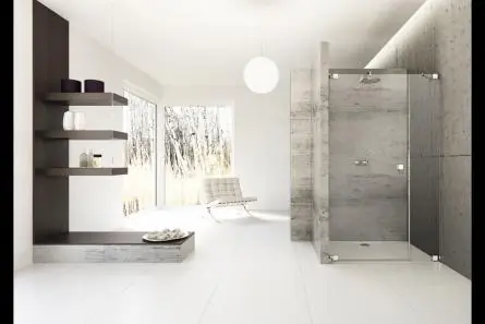 Huppe Studio Berlin Pure Drzwi prysznicowe bezramowe skrzydłowe z częścią boczną do wnęki Mocowanie lewe na wymiar biały Szkło przezroczyste BR0049G321