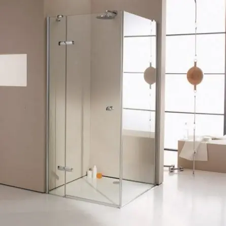 Huppe Enjoy Elegance Ściana boczna do drzwi skrzydłowychze stałym segmentem, montaż na brodziku - 80/175 biały Szkło przezroczyste Anti-Plaque 3T1609.055.322