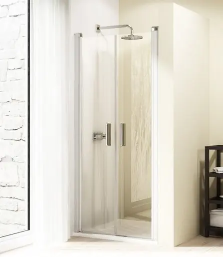 Huppe Design Elegance Drzwi wahadłowe do wnęki - 90/190 biały Szkło Intima 8E1302.055.373