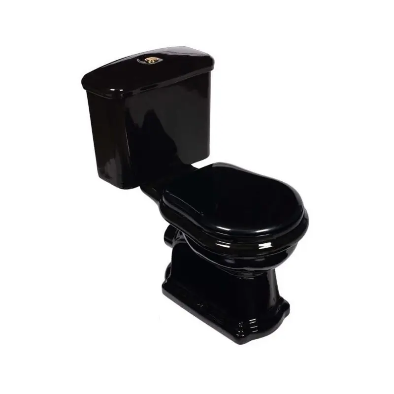 Kerasan Retro Miska WC stojąca z kołnierzem czarny połysk 101304