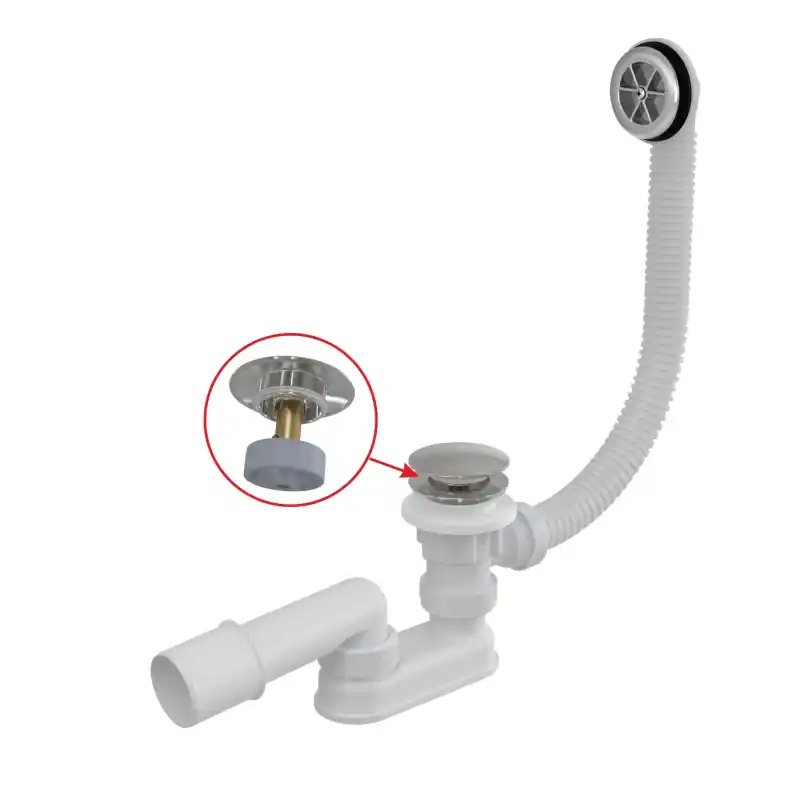 Alcaplast Syfon wannowy z korkiem klik klak 100 cm chrom A505CKM-100