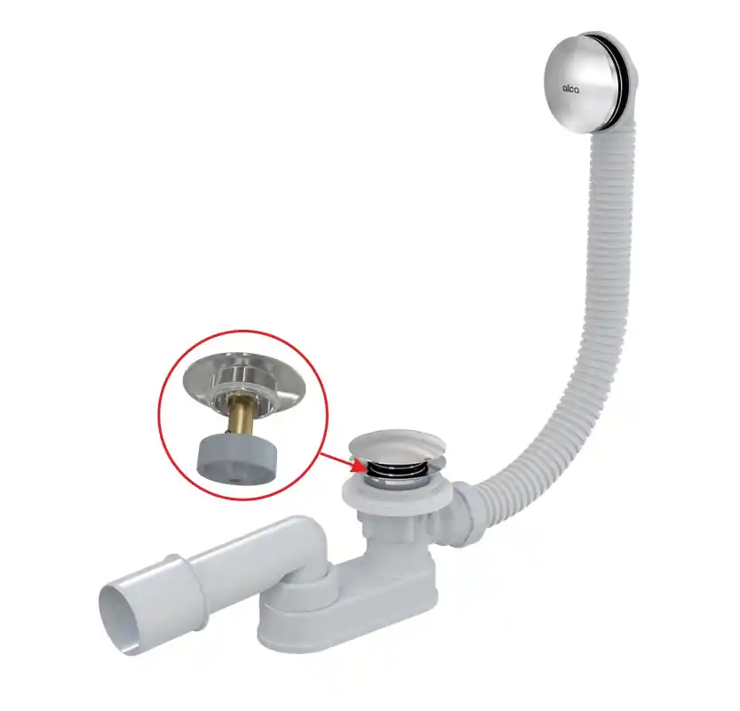 Alcaplast Syfon wannowy z korkiem klik klak 100 cm chrom A507CKM-100