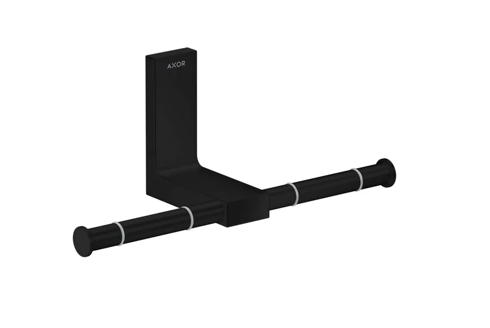 Axor Universal Rectangular Uchwyt na papier toaletowy podwójny czarny mat 42657670