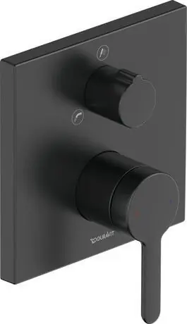 Duravit C.1 Bateria wannowo-prysznicowa podtynkowa czarny mat C15210011046