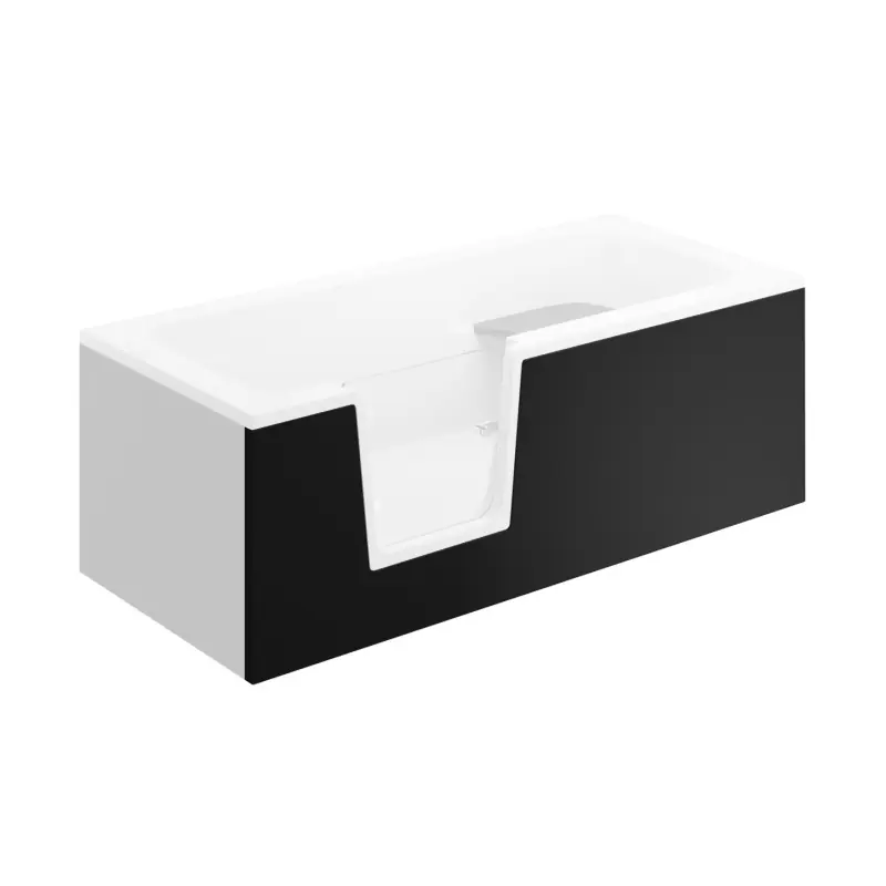 Polimat Obudowa do wanny Vovo 140x57 cm panel przedni czarna 00626