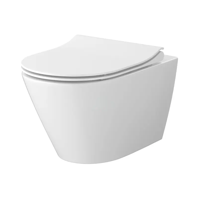 Cersanit City Oval Zestaw Toaleta WC Vortex bez kołnierza spłukiwanie wirowe + deska wolnoopadająca biały S701-883