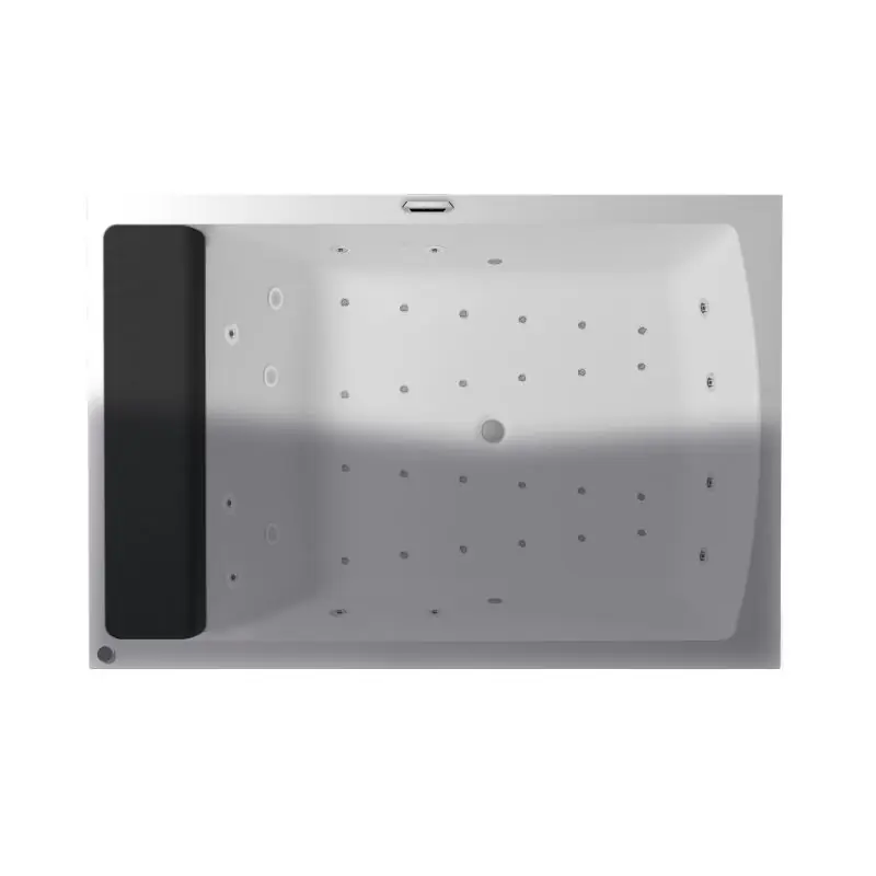 Riho Anna Wanna prostokątna z hydromasażem 190x130 cm prawa biała zagłówki czarne B065004005