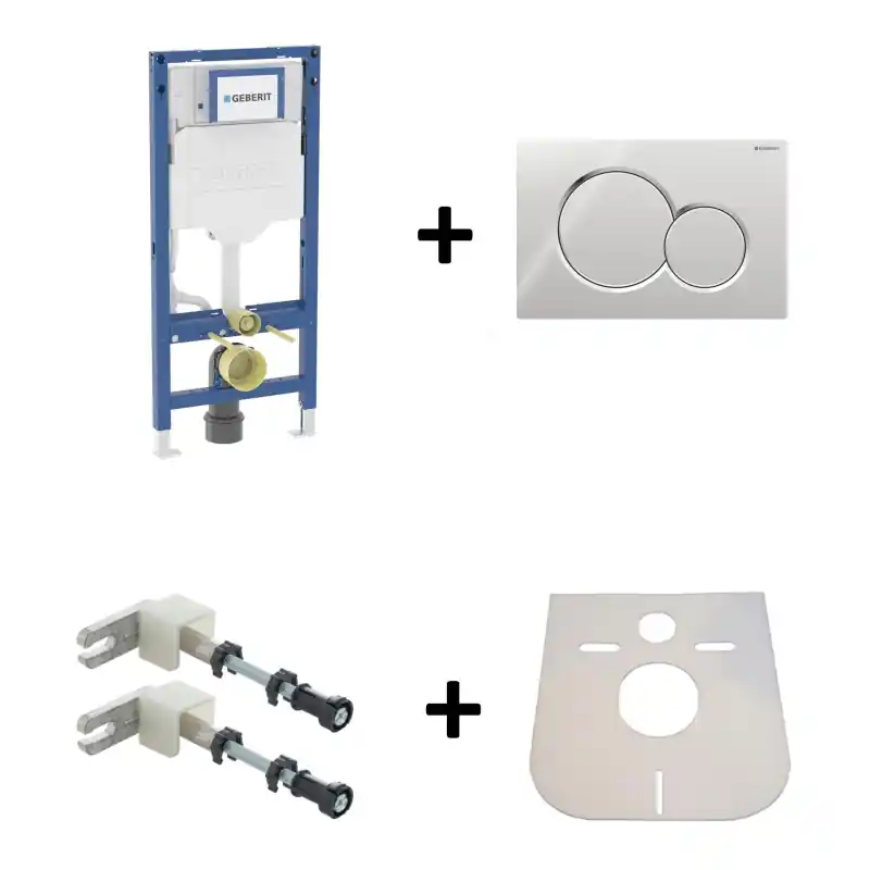 Geberit Duofix Sigma Zestaw Stelaż do WC H112 + przycisk WC chrom połysk + wsporniki + mata 111.320.00.6+115.770.21.5+111.815.00.1+LEMATA