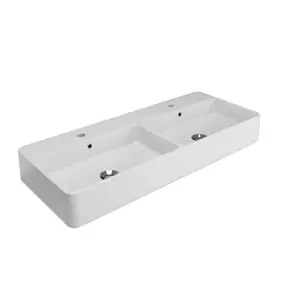 Olympia Ceramica Tratto Umywalka podwójna wisząca 100x42 cm biała TRA4110101
