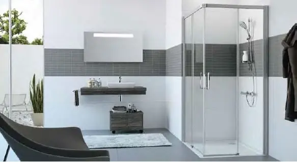 Huppe Classics 2 EasyEntry 4-kąt Wejście narożnikowe drzwi suwane 2-częściowe 90x90x200 cm profile srebrne połysk szkło privatima C25002069373