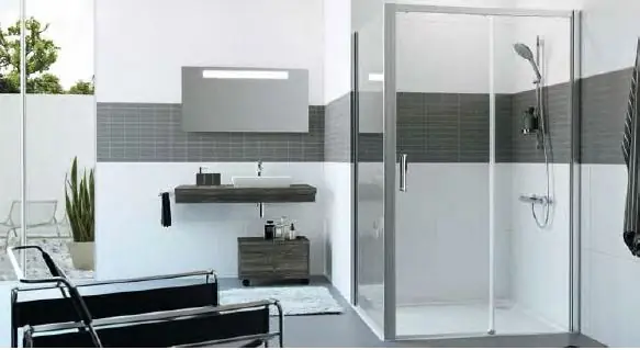 Huppe Classics 2 EasyEntry 4-kąt Drzwi suwane 1-częściowe ze stałym segmentem 165x200 cm mocowanie lewe profile srebrne matowe szkło przezroczyste Anti-Plaque C25308087322
