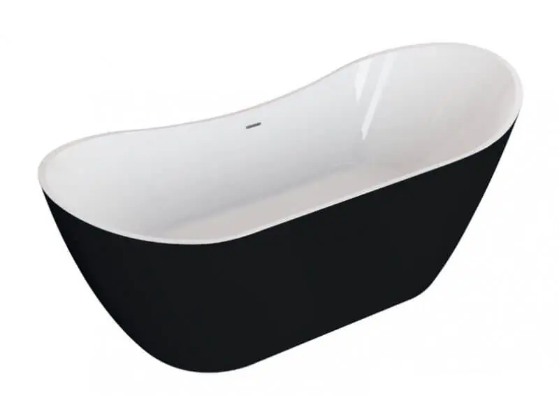 Polimat Abi Wanna wolnostojąca 180x80 cm czarny mat 00044