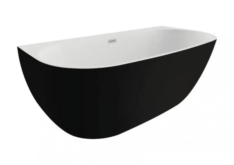 Polimat Risa Wanna wolnostojąca przyścienna 160x80 cm czarny mat 00479