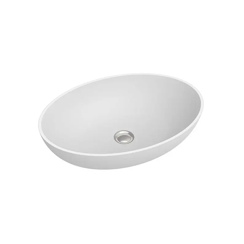 Marmorin Birma I Umywalka nablatowa 57x41 cm biały połysk PU604010570