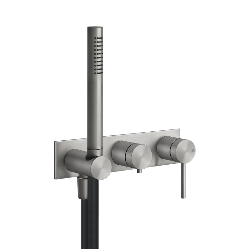Gessi 316 Bateria prysznicowa ścienna element zewnętrzny steel brushed 54038.239