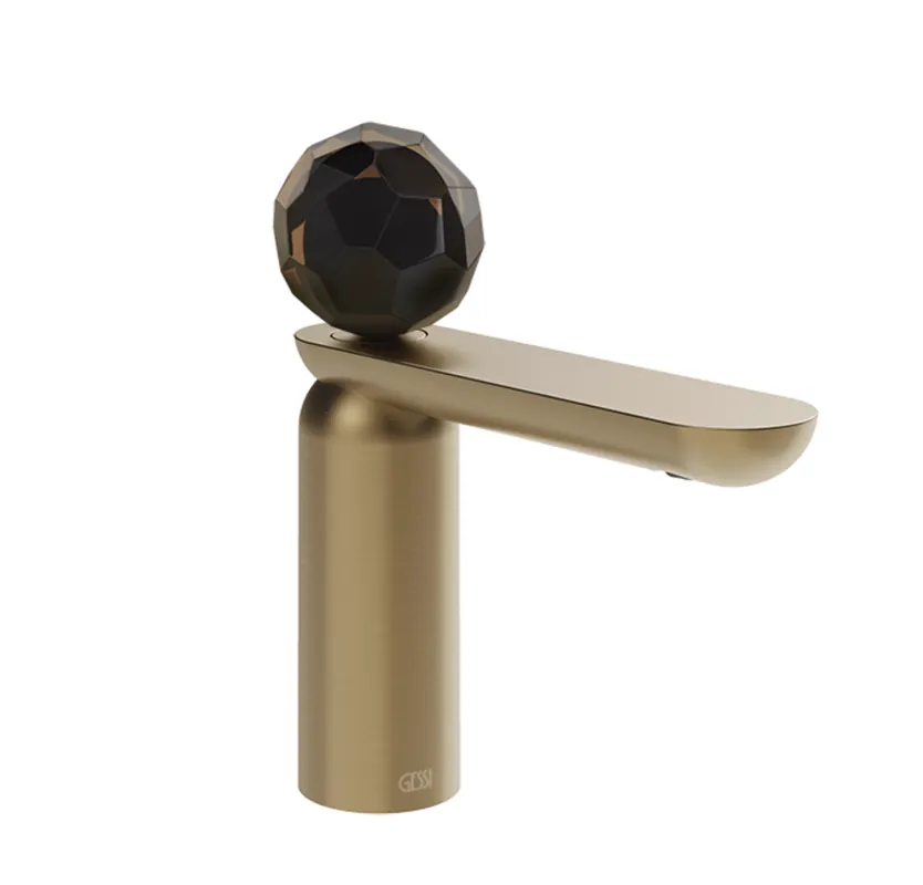 Gessi Perle Bateria umywalkowa bez korka warm bronze brushed pvd/Murano Sfaccettato 74202.726