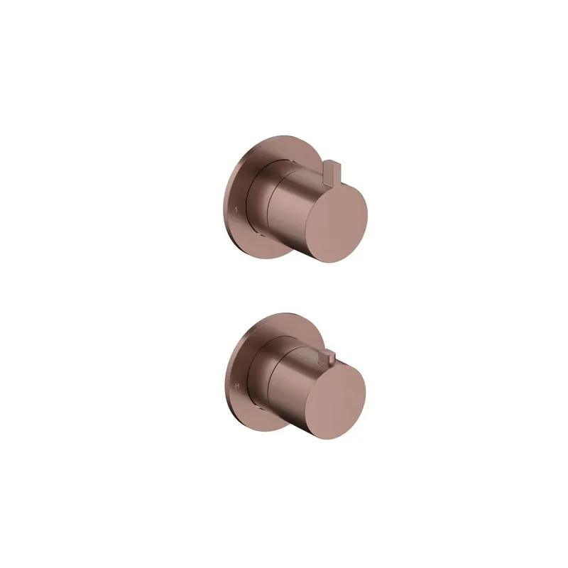 Hotbath Ace Bateria natryskowa termostatyczna podtynkowa 3-drożna - element zewnętrzny Brushed Copper PVD AC039.BCP