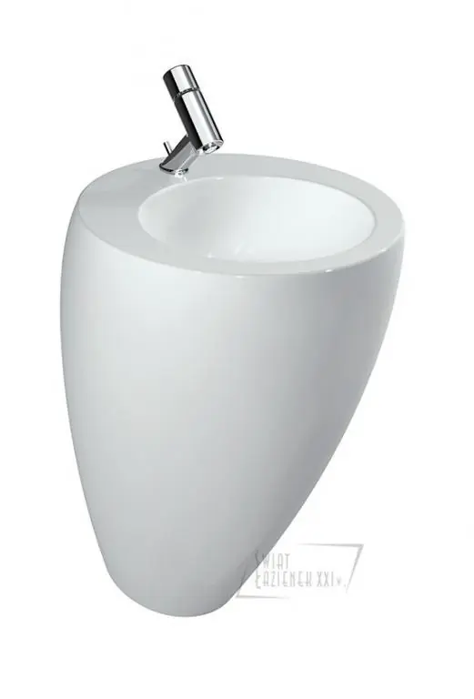 Laufen Il Bagno Alessi One Monolityczna umywalka przyścienna 85 cm biała H 811971 400 109 1