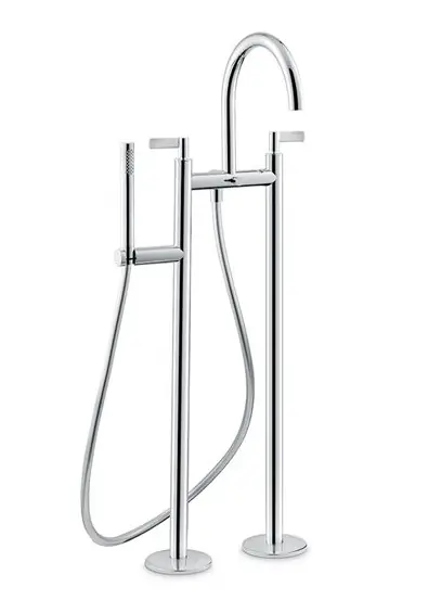 Newform Blink Chic Bateria wannowa podłogowa z kolumnami z zestawem prysznicowym chrom 71086C.21.018