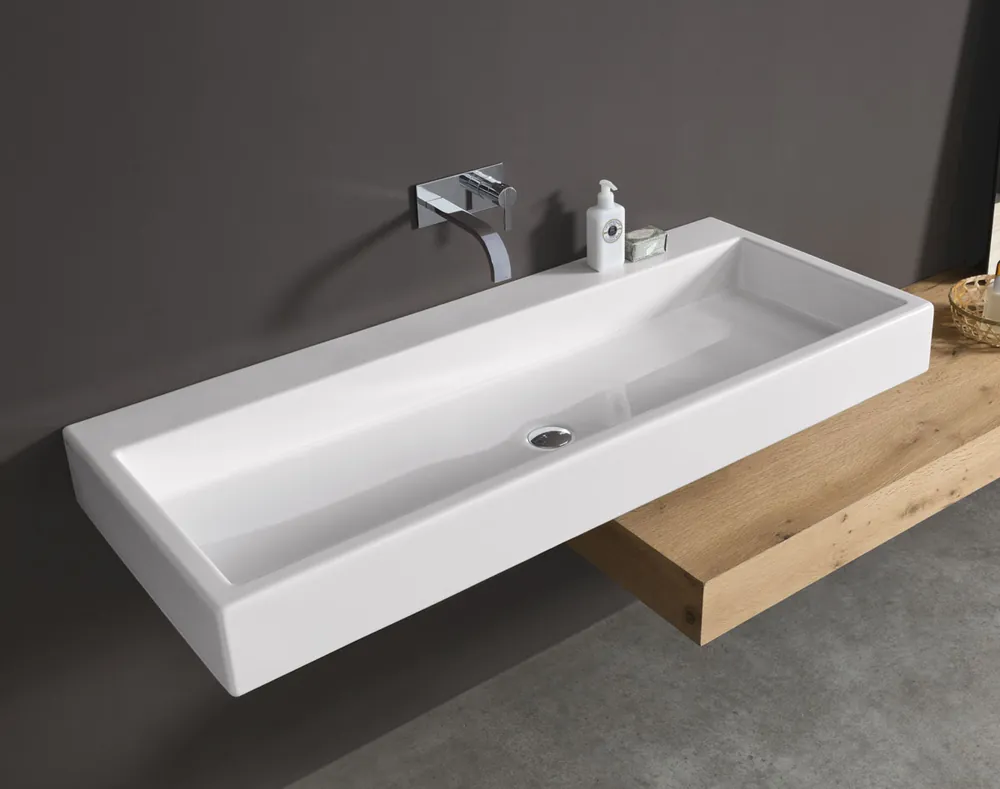 NIC Design Cool Umywalka nablatowo/ścienna 100x50 biały połysk 001232.001