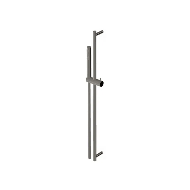 Zucchetti Drążek prysznicowy 800 mm ze słuchawką i wężem Metal Black Z95182.C50